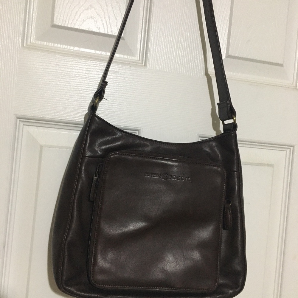 Vintage Fossil Classic Leather Crossbody Messenger Bag